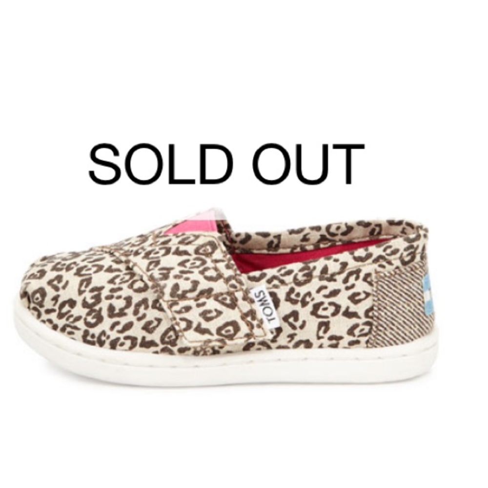 TOMS Girls Classics Metallic Leopard Canvas Flat